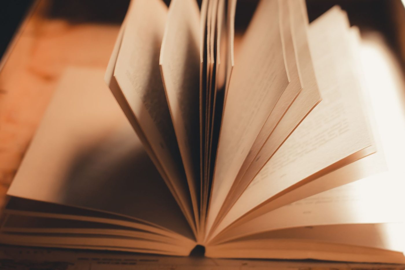 Libro abierto con las paginas en abanico